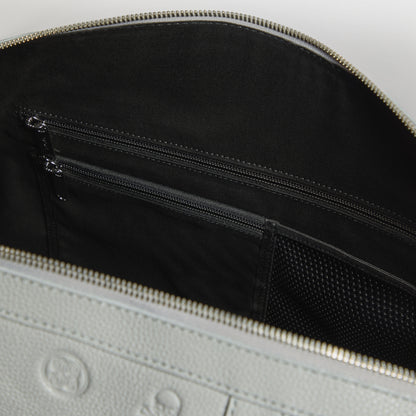 G/FORE EMBOSSED SKULL & TEES LEATHER WEEKENDER