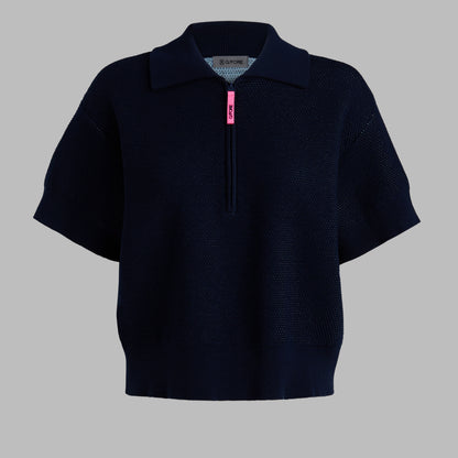 G/FORE 1/4 ZIP SHORT SLEEVE SWEATER POLO