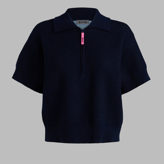 G/FORE 1/4 ZIP SHORT SLEEVE SWEATER POLO