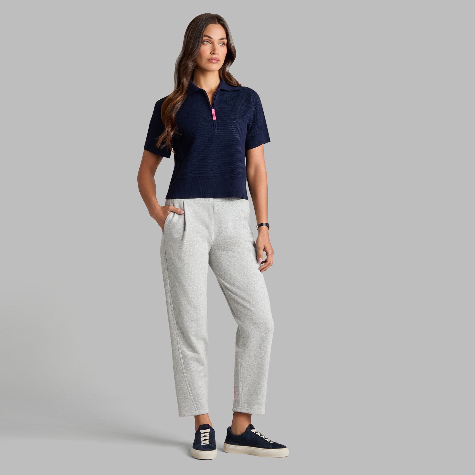 G/FORE 1/4 ZIP SHORT SLEEVE SWEATER POLO