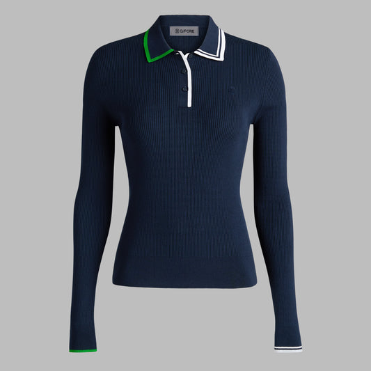 G/FORE VISCOSE BLEND LONG SLEEVE KNIT POLO