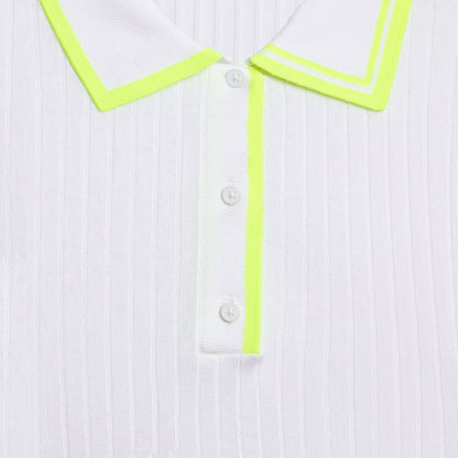 G/FORE RIBBED KNIT LONG SLEEVE POLO SWEATER