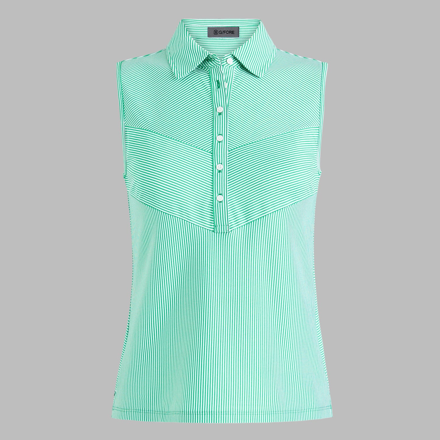 G/FORE CHEVRON STRIPE TECH PIQUÉ SLEEVELESS POLO