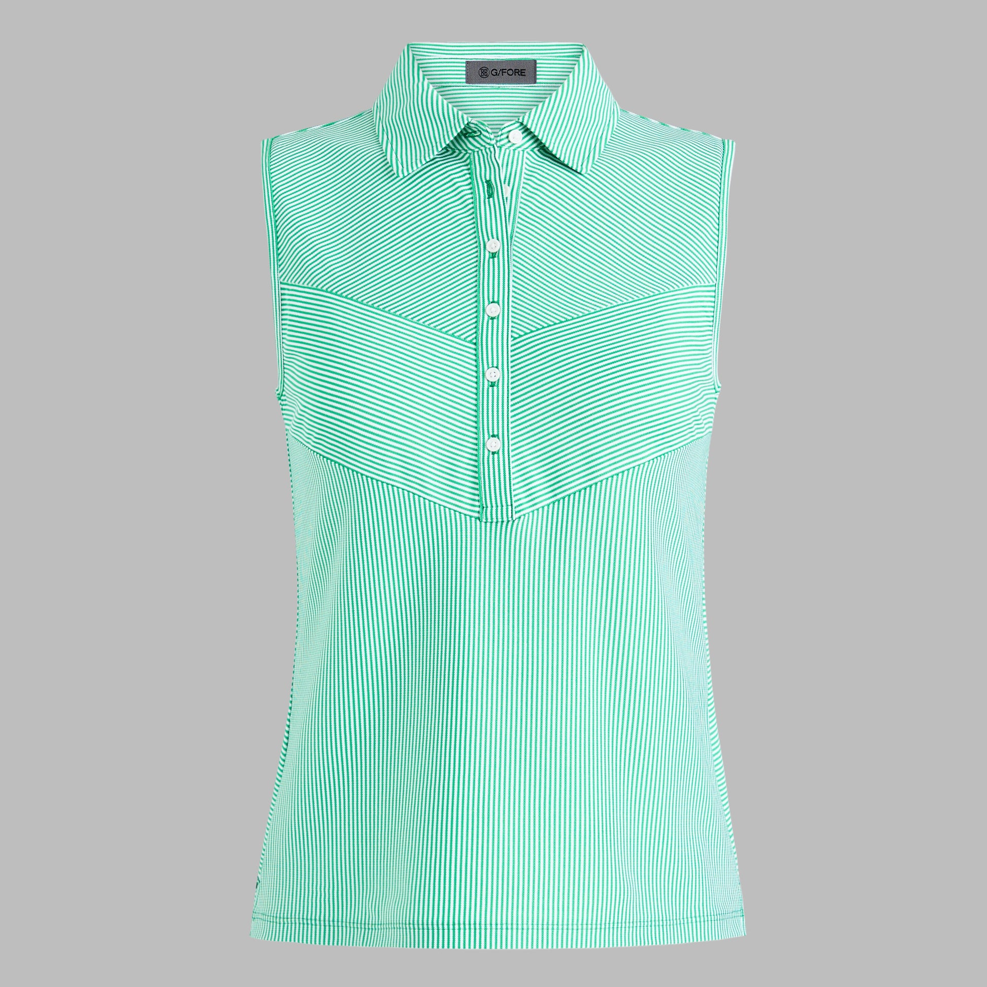 G/FORE CHEVRON STRIPE TECH PIQUÉ SLEEVELESS POLO