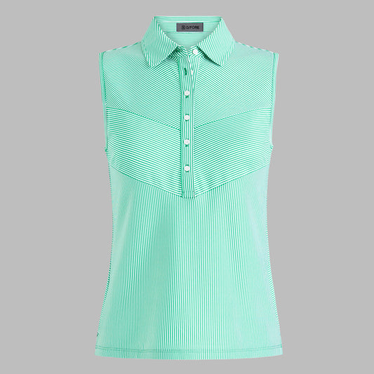 G/FORE CHEVRON STRIPE TECH PIQUÉ SLEEVELESS POLO