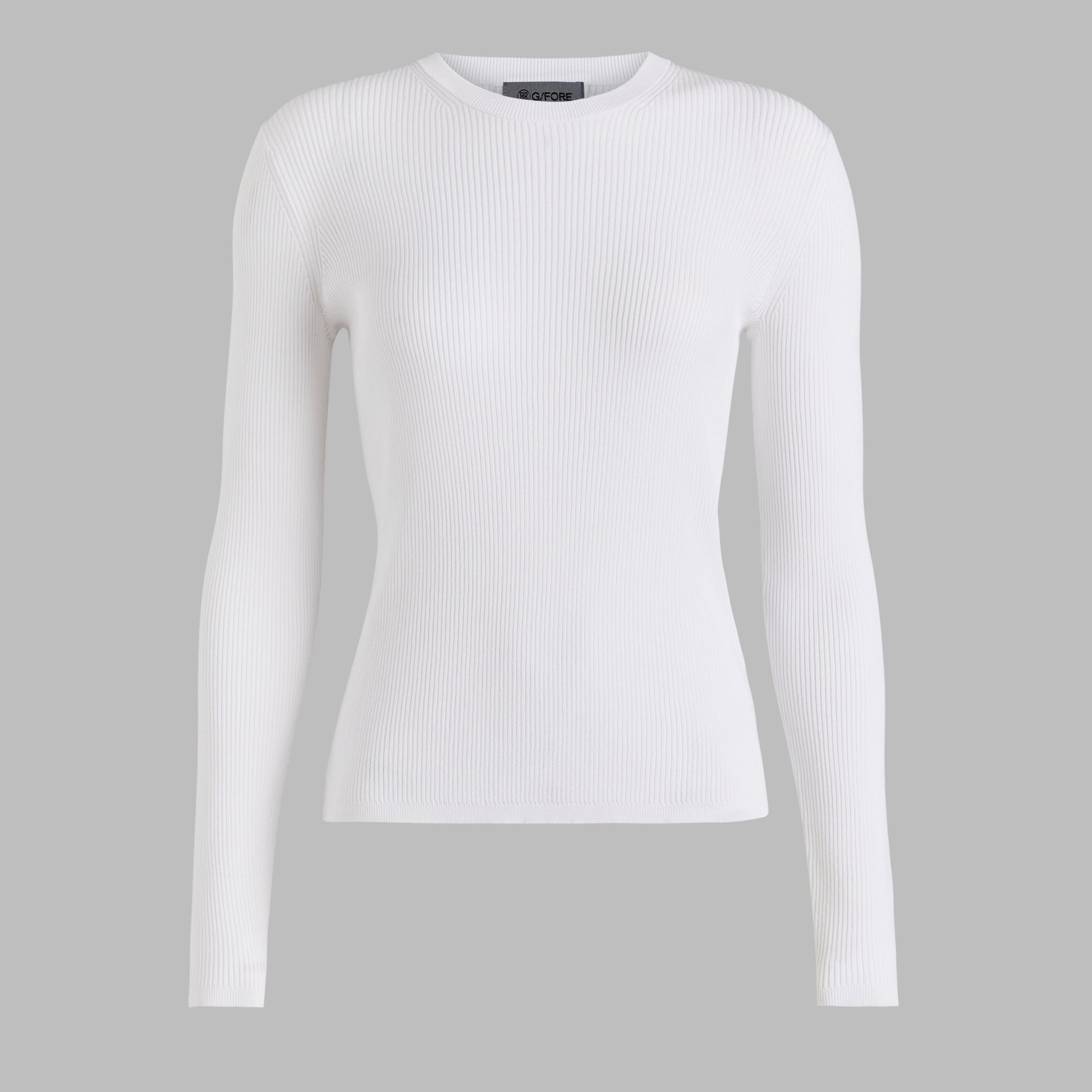 G/FORE COTTON BLEND RIB KNIT FITTED TOP