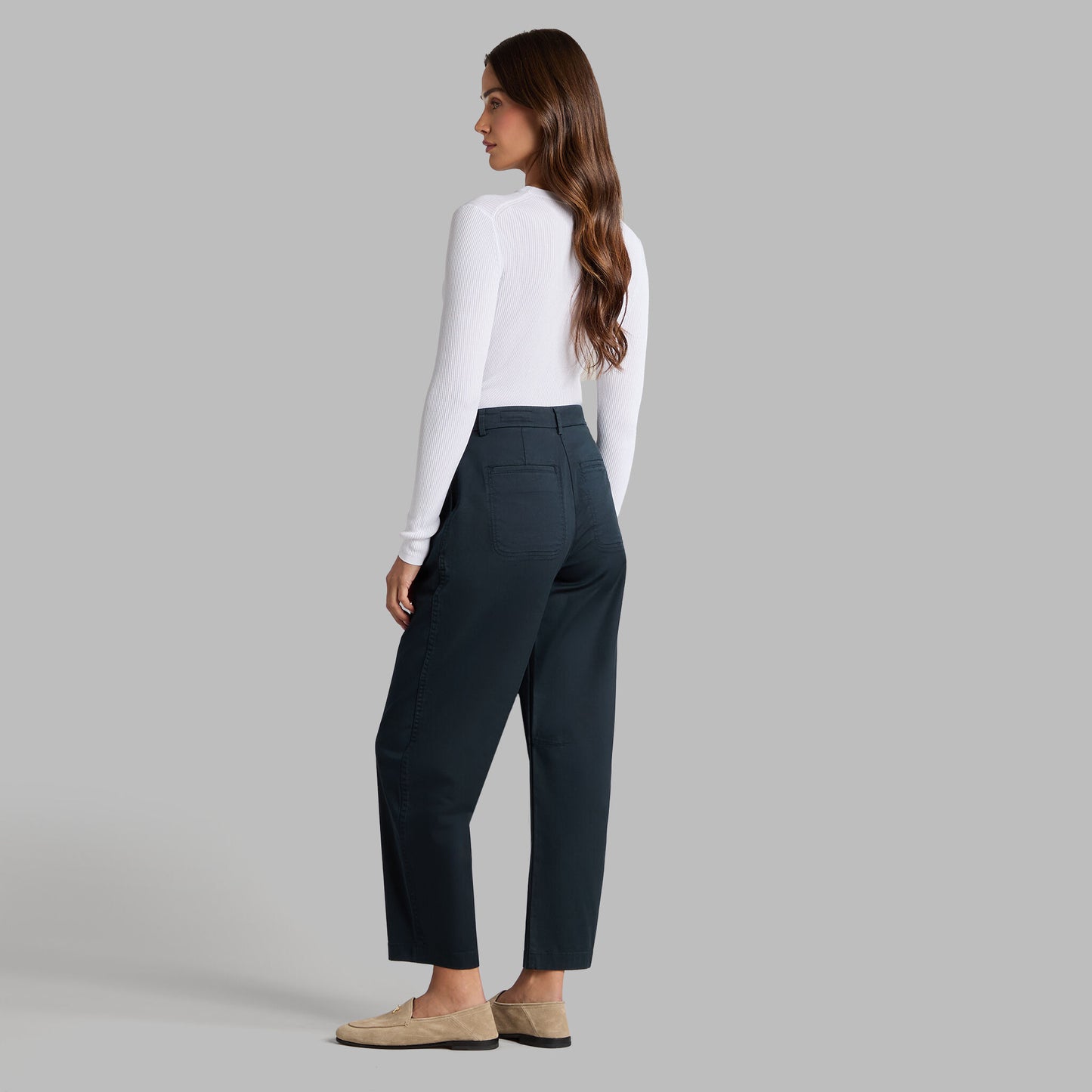 G/FORE COTTON BLEND RIB KNIT FITTED TOP