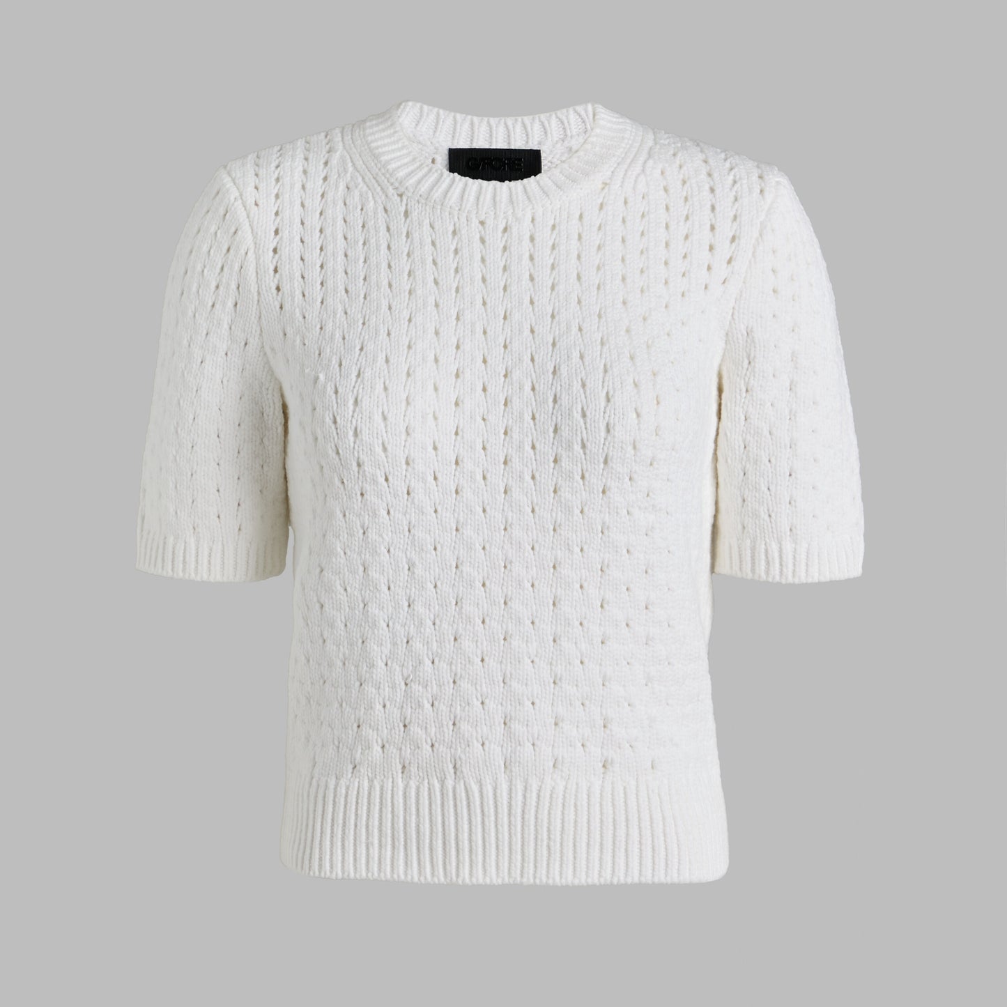 G/FORE LTD RELEASE VILLA COTTON BLEND CROPPED SHORT SLEEVE SWEATER