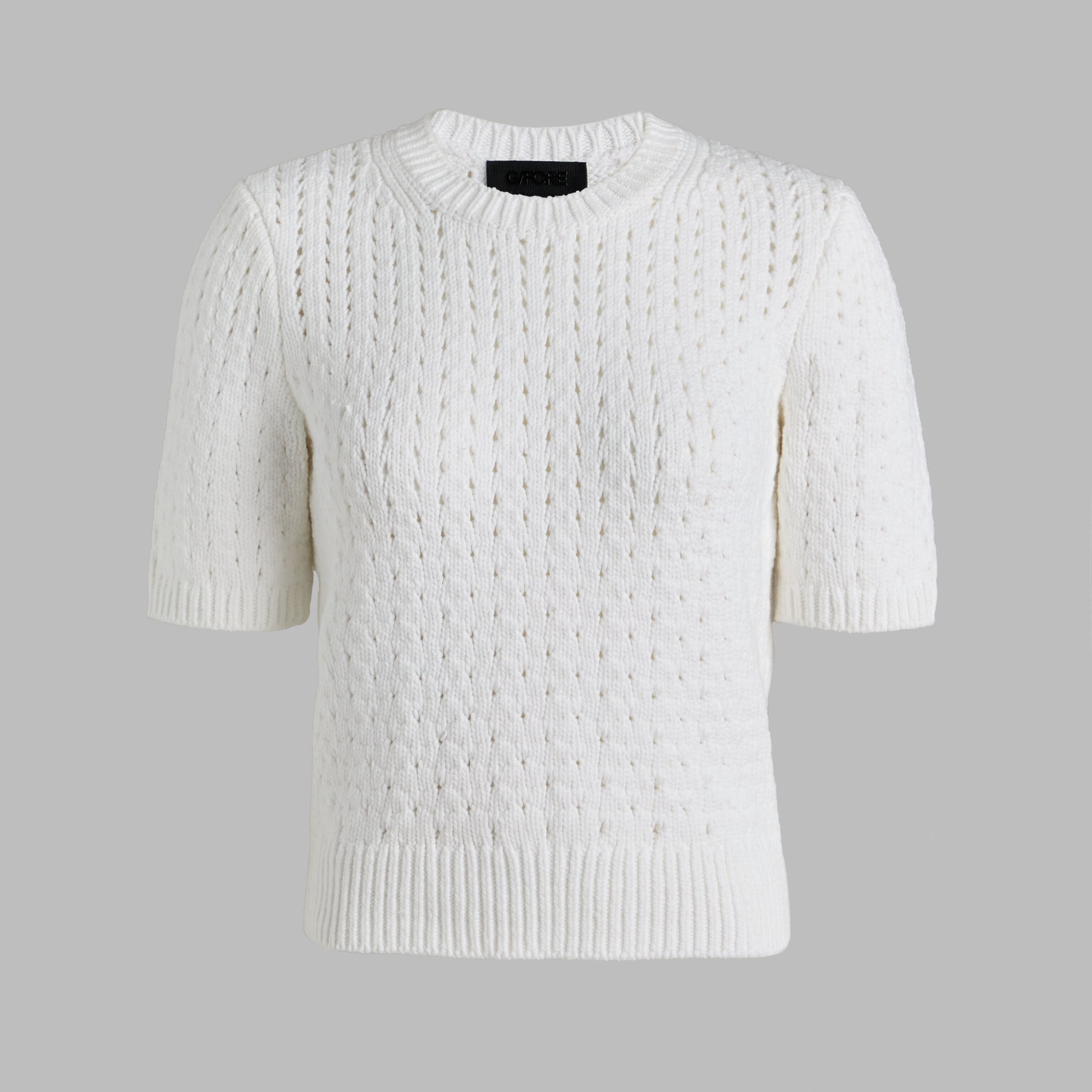 G/FORE LTD RELEASE VILLA COTTON BLEND CROPPED SHORT SLEEVE SWEATER