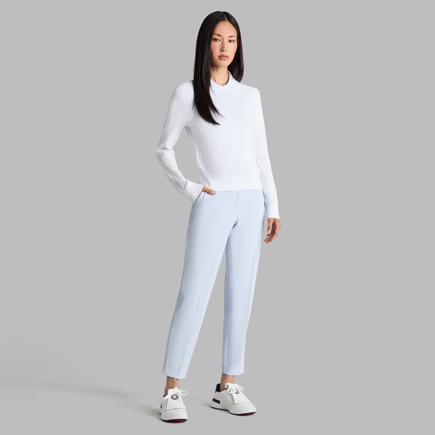 G/FORE POINTELLE G CREWNECK SWEATER