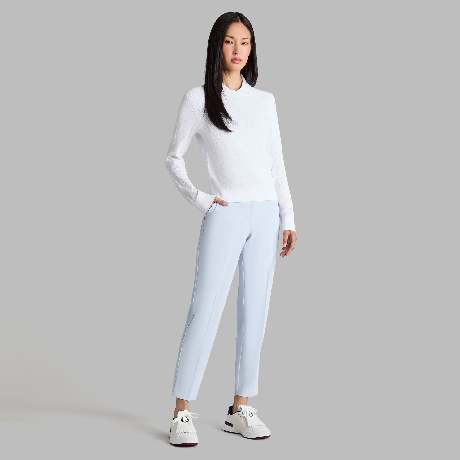 G/FORE POINTELLE G CREWNECK SWEATER