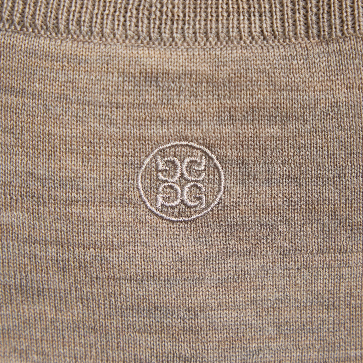 G/FORE MERINO WOOL COTTON PLAITED 1/4 ZIP SWEATER