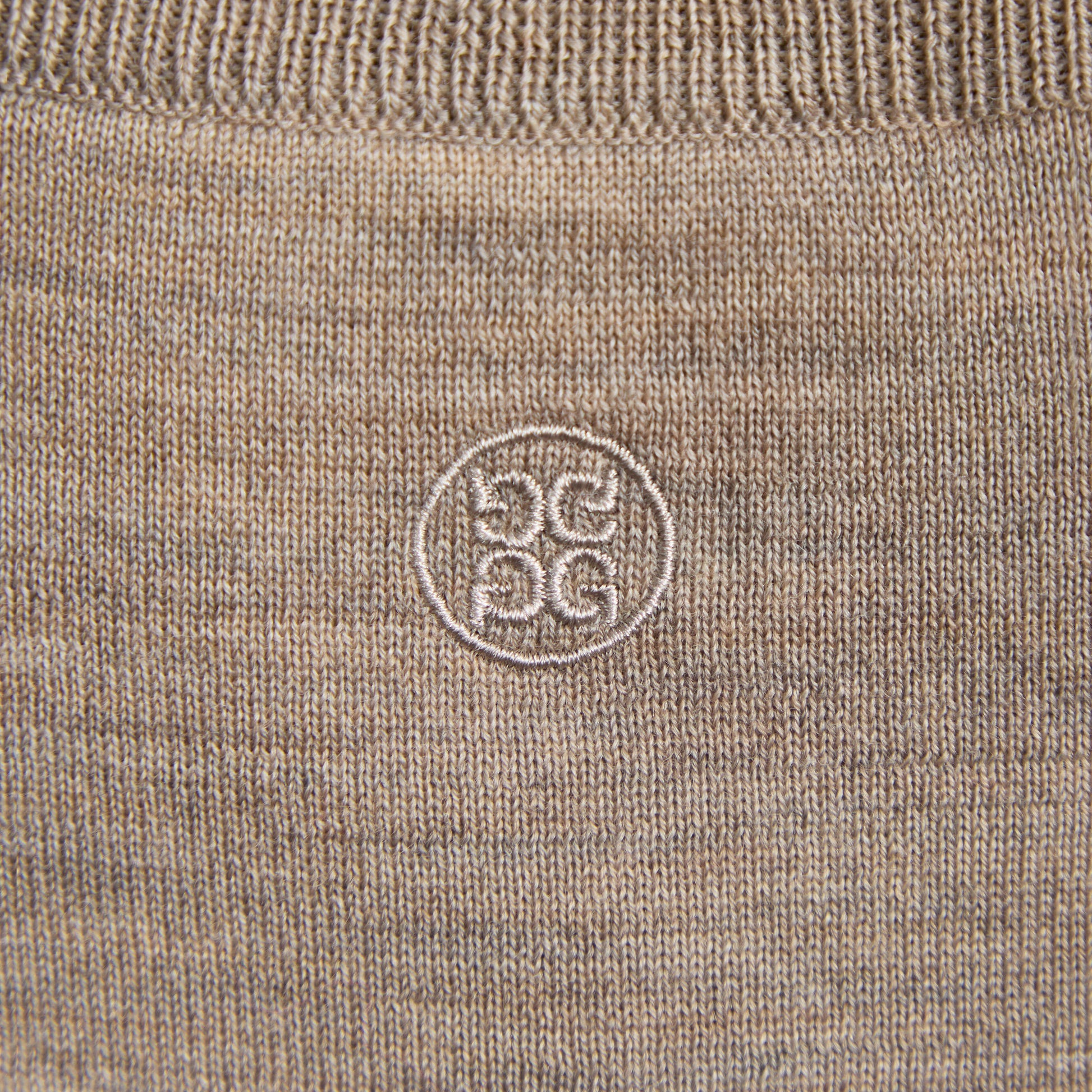 G/FORE MERINO WOOL COTTON PLAITED 1/4 ZIP SWEATER