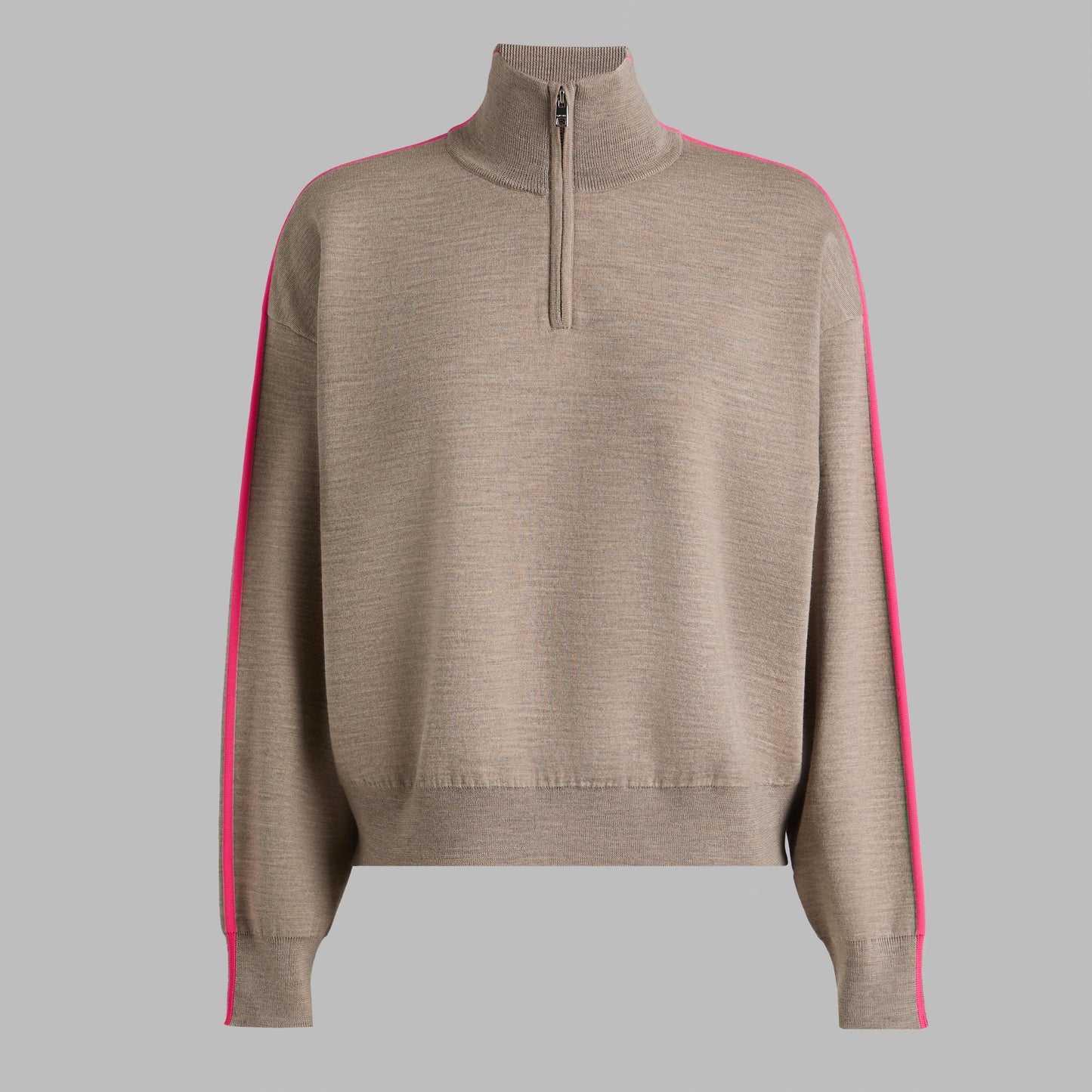 G/FORE MERINO WOOL COTTON PLAITED 1/4 ZIP SWEATER