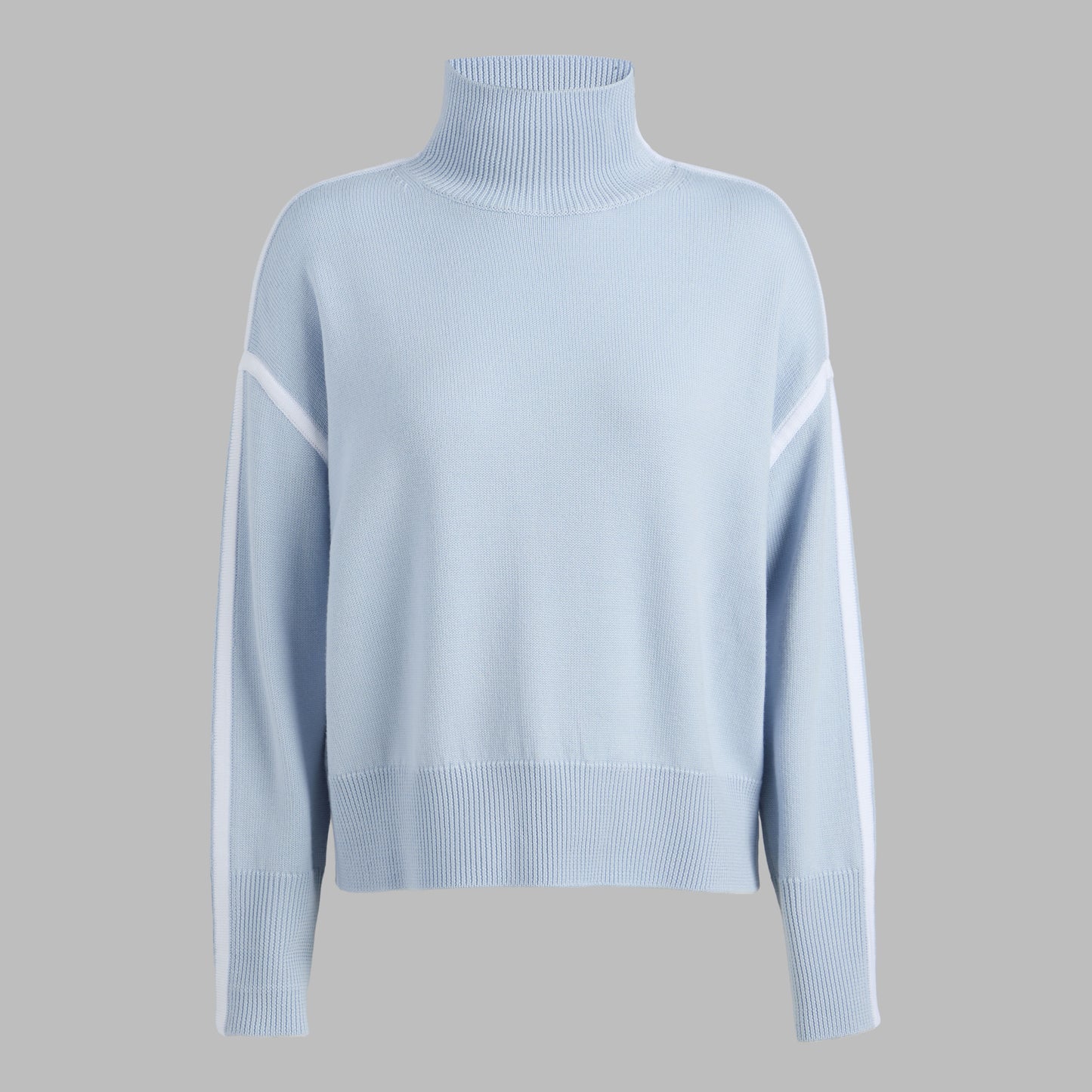 G/FORE MERINO WOOL CONTRAST STRIPE TURTLENECK SWEATER