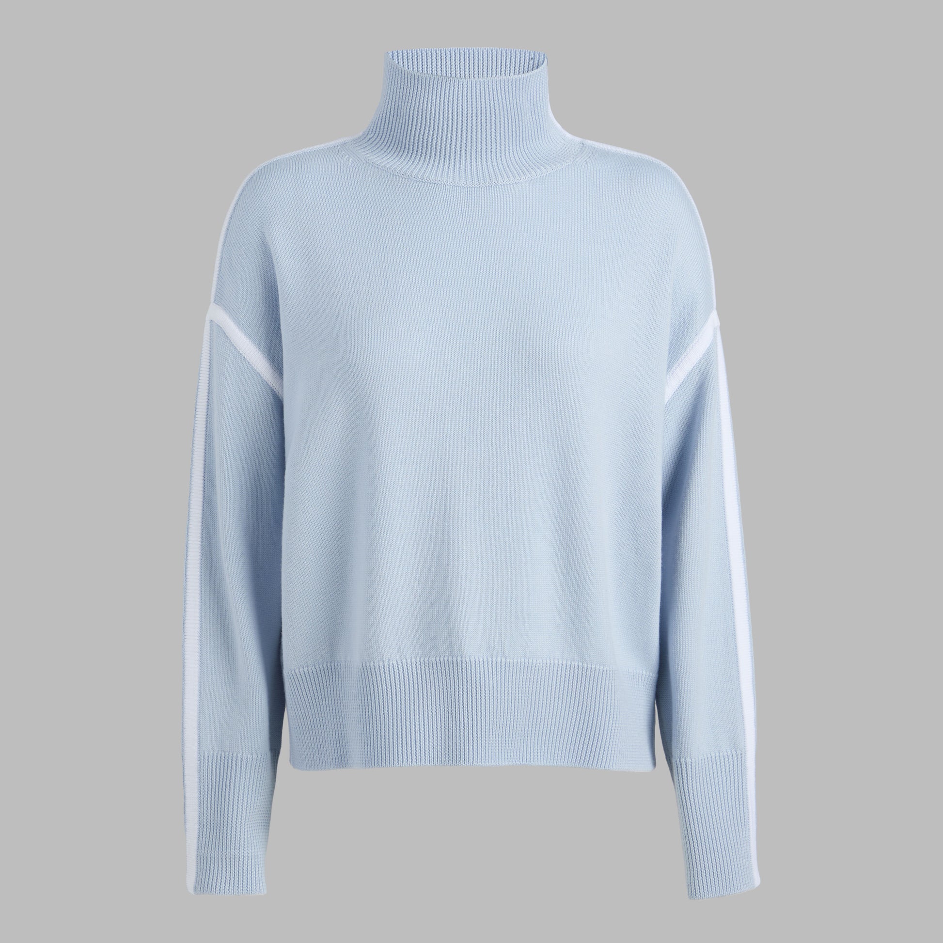 G/FORE MERINO WOOL CONTRAST STRIPE TURTLENECK SWEATER