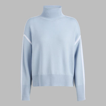 G/FORE MERINO WOOL CONTRAST STRIPE TURTLENECK SWEATER