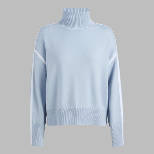 G/FORE MERINO WOOL CONTRAST STRIPE TURTLENECK SWEATER