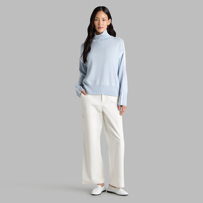 G/FORE MERINO WOOL CONTRAST STRIPE TURTLENECK SWEATER
