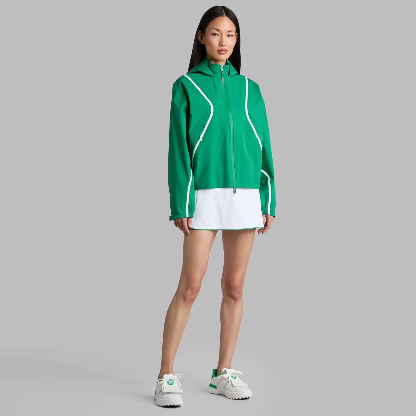 G/FORE PANELED WATER REPELLENT HOODED JACKET