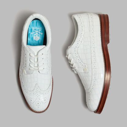 G/FORE LTD RELEASE GALLIVANTER CROC-EMBOSSED LEATHER LUXE SOLE GOLF SHOE