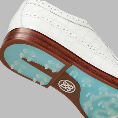 G/FORE LTD RELEASE GALLIVANTER CROC-EMBOSSED LEATHER LUXE SOLE GOLF SHOE