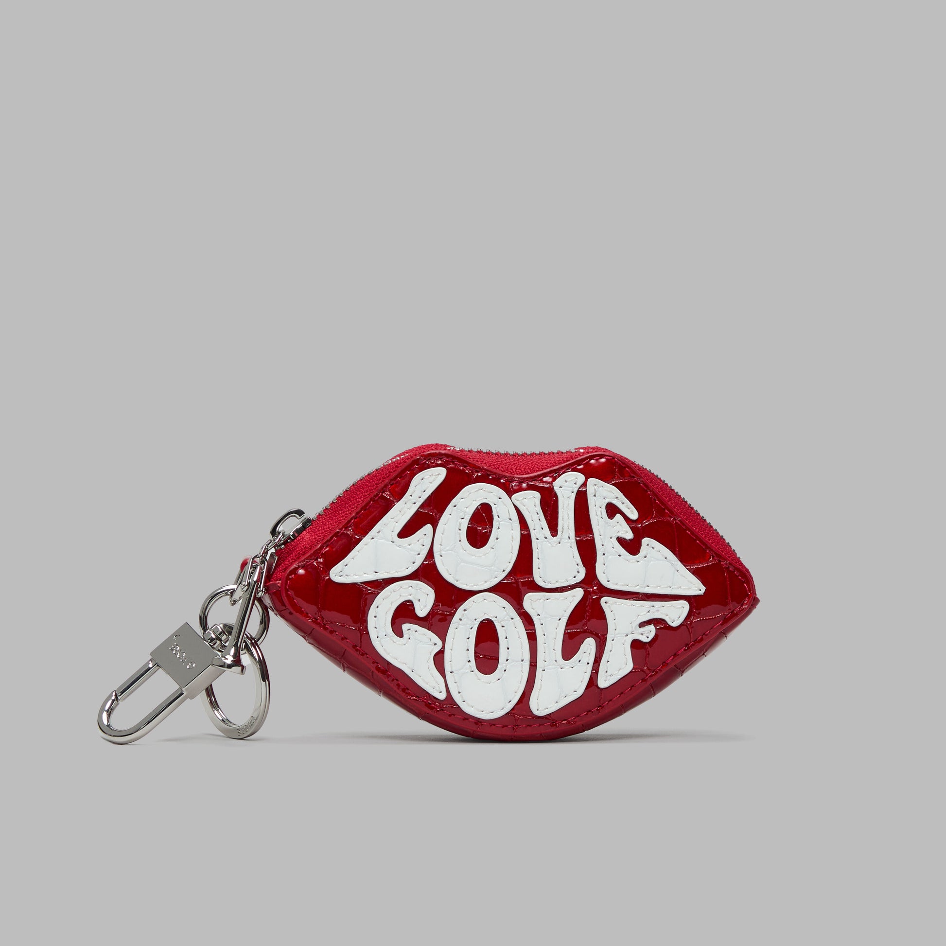G/FORE LOVE G CROC-EMBOSSED LEATHER COIN PURSE KEYCHAIN