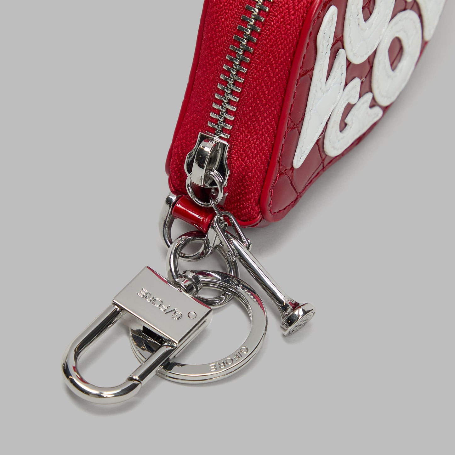 G/FORE LOVE G CROC-EMBOSSED LEATHER COIN PURSE KEYCHAIN