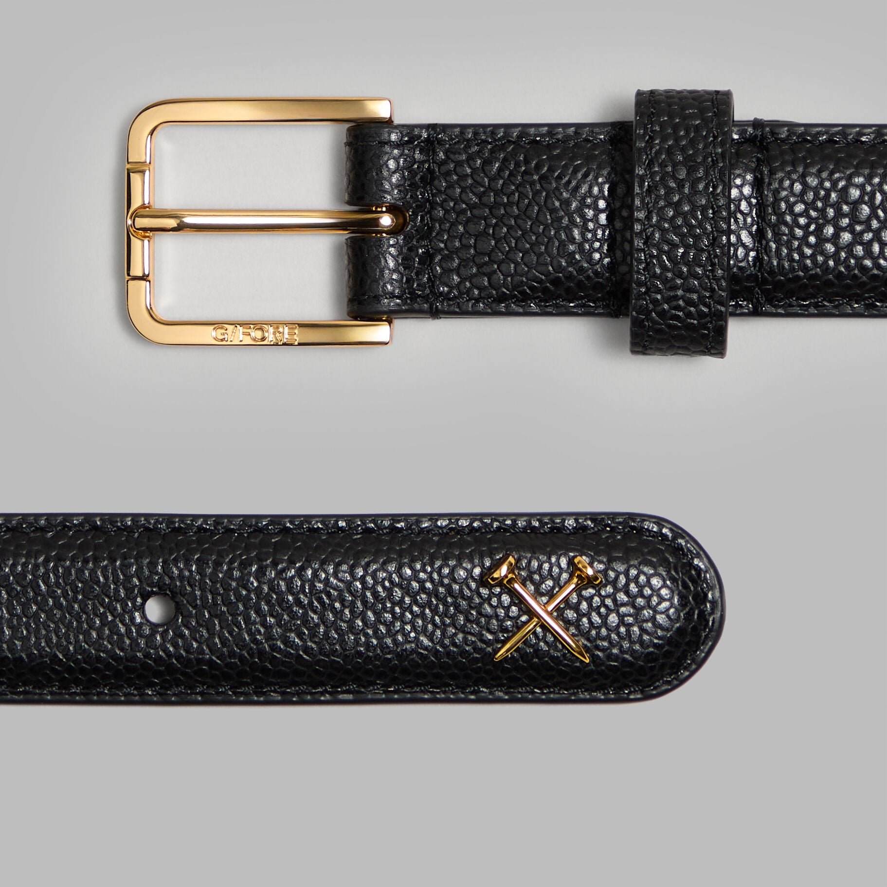 G/FORE METAL TEES PEBBLE LEATHER BELT