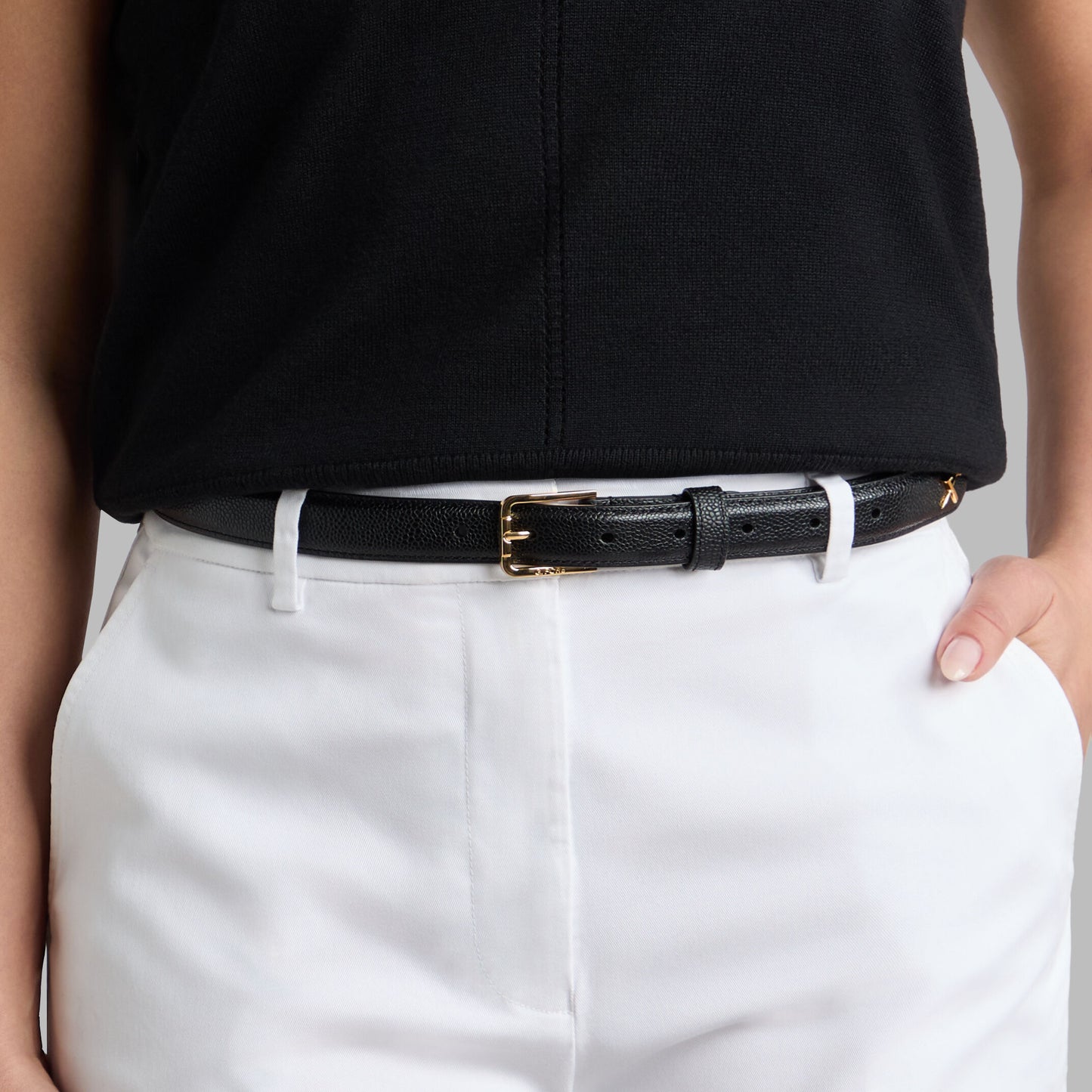 G/FORE METAL TEES PEBBLE LEATHER BELT