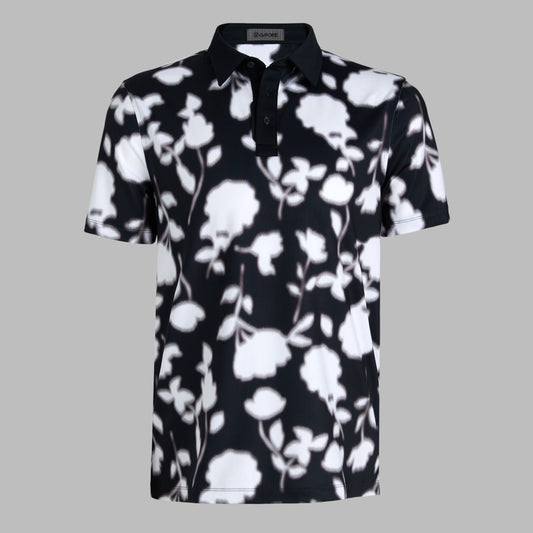 G/FORE BLUR FLORAL TECH JERSEY POLO