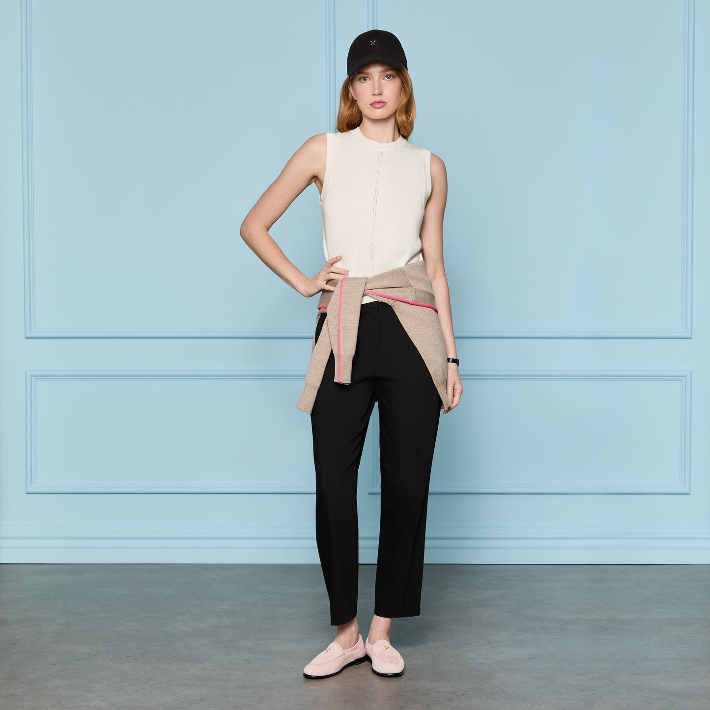 G/FORE LTD RELEASE LINEN CROPPED PLEATED TROUSER